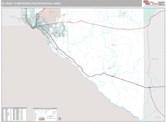 El Paso Metro Area Digital Map Premium Style